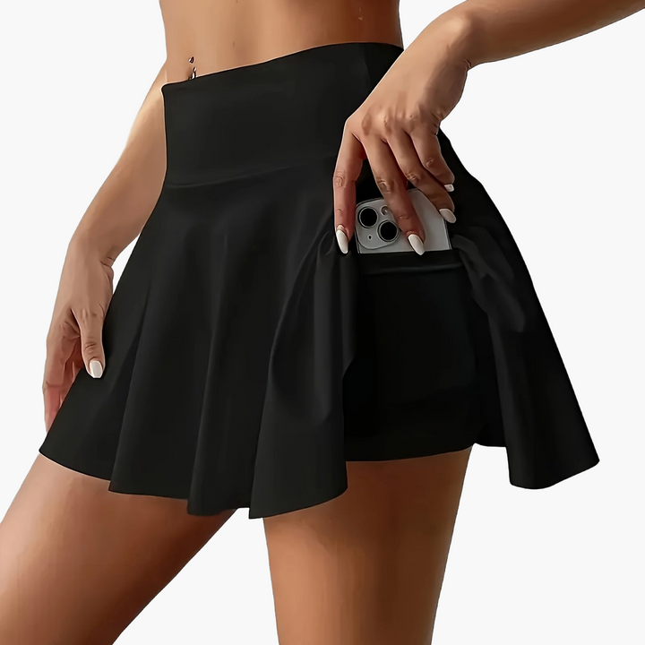 Damen Sport Plissee Shortsrock mit praktischer Tasche, lässiger Stil, ideal für Frühling und Sommer