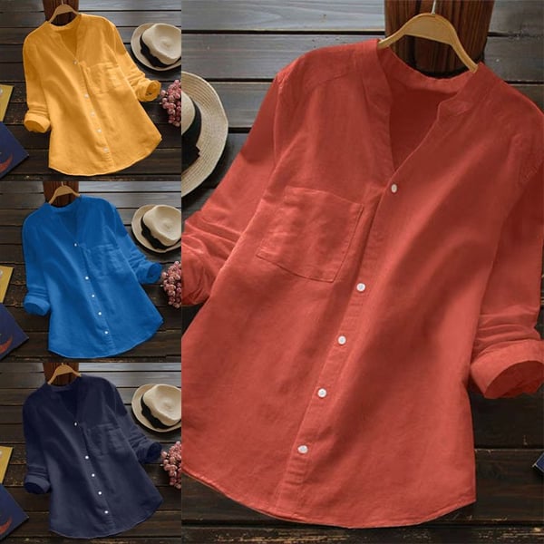 Bluse Damen Langarm Stehkragen