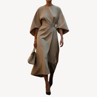 Bianca Baumwoll-Midi-Kleid für Damen mit Gürtel – elegantes Kleid mit A-Linien-Schnitt