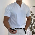 Bjarne | Herren T-Shirt Mit V-Ausschnitt Schlicht Freizeit