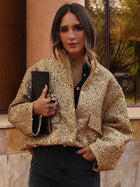 Goldene Bomberjacke mit Pailletten