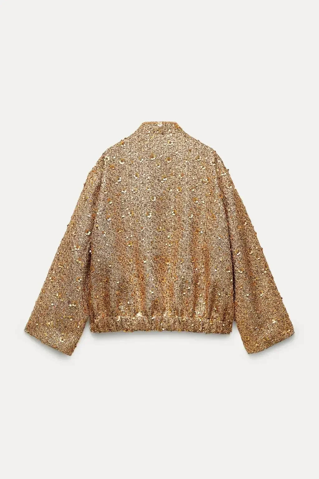 Goldene Bomberjacke mit Pailletten