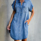 Bonnie | Damen Denim Mini Kleid mit Knopfleiste