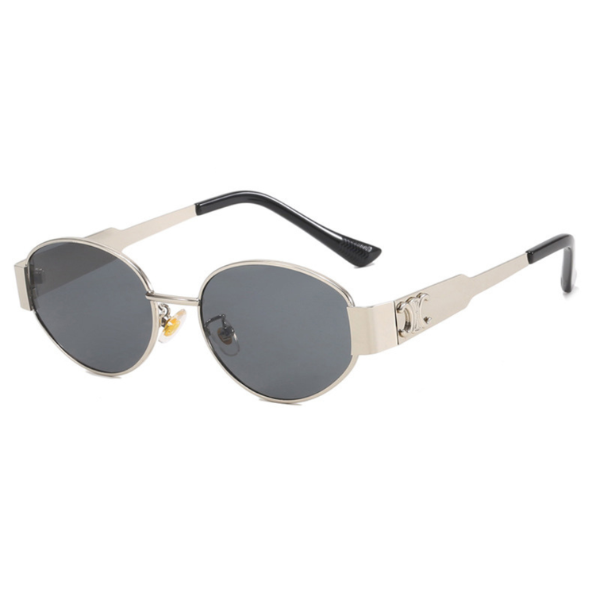 Mary - Retro Ovaler Metallrahmen Sonnenbrille mit getönten Gläsern