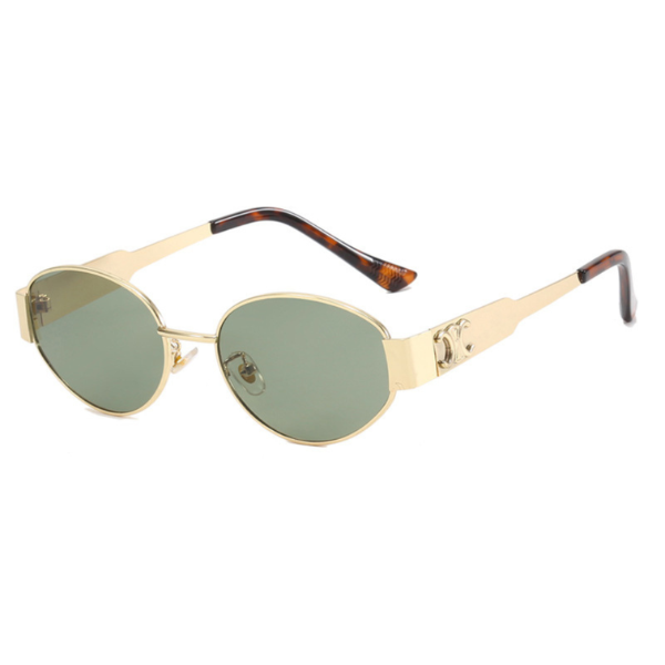 Mary - Retro Ovaler Metallrahmen Sonnenbrille mit getönten Gläsern