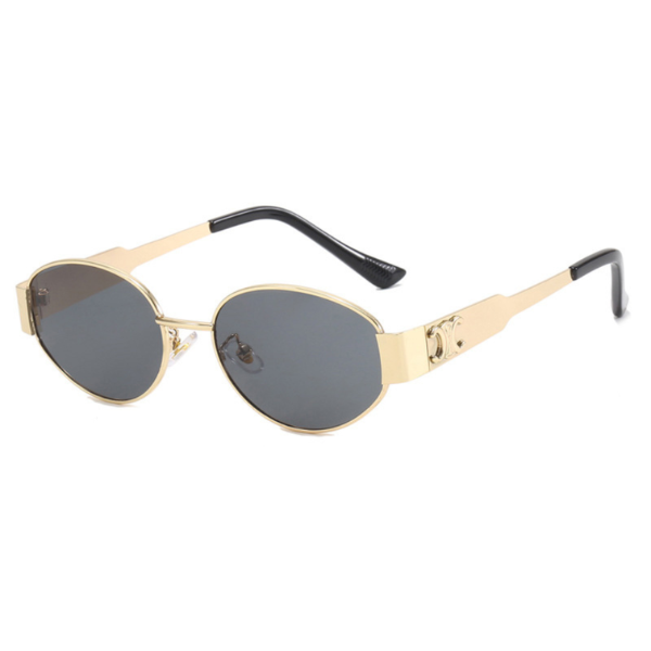 Mary - Retro Ovaler Metallrahmen Sonnenbrille mit getönten Gläsern