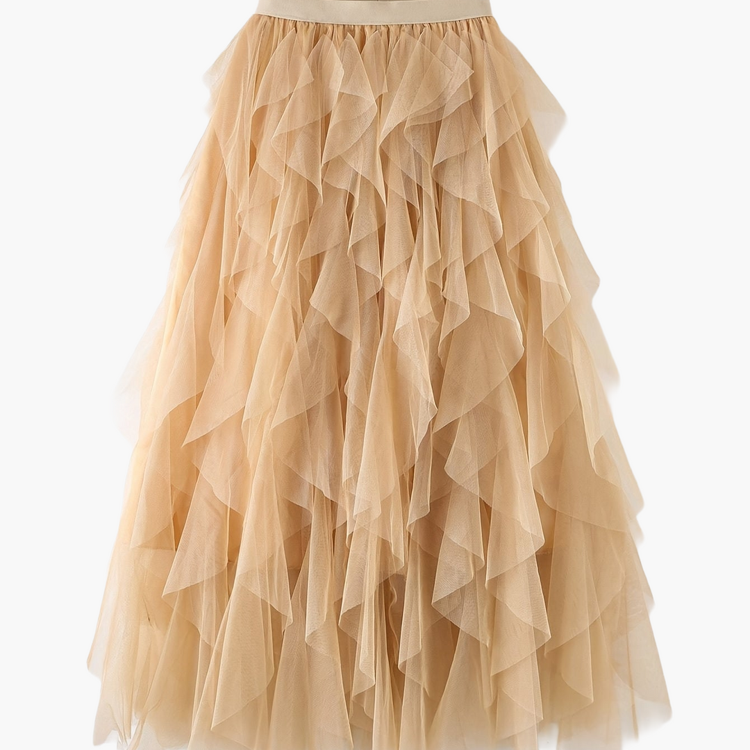Damenrock Elegante Mehrlagige Volant Romantisches Festkleid