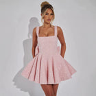 Nina - Damen Abendkleid mit ausgestelltem Mini und Schleife