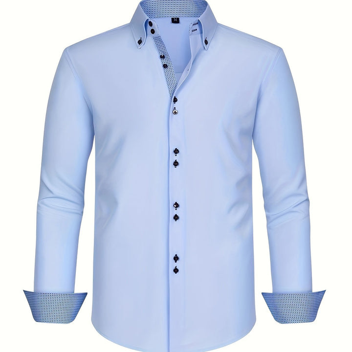 ALBERTO | ELEGANTE LEICHTE HEMD MIT KONTRASTDETAILS