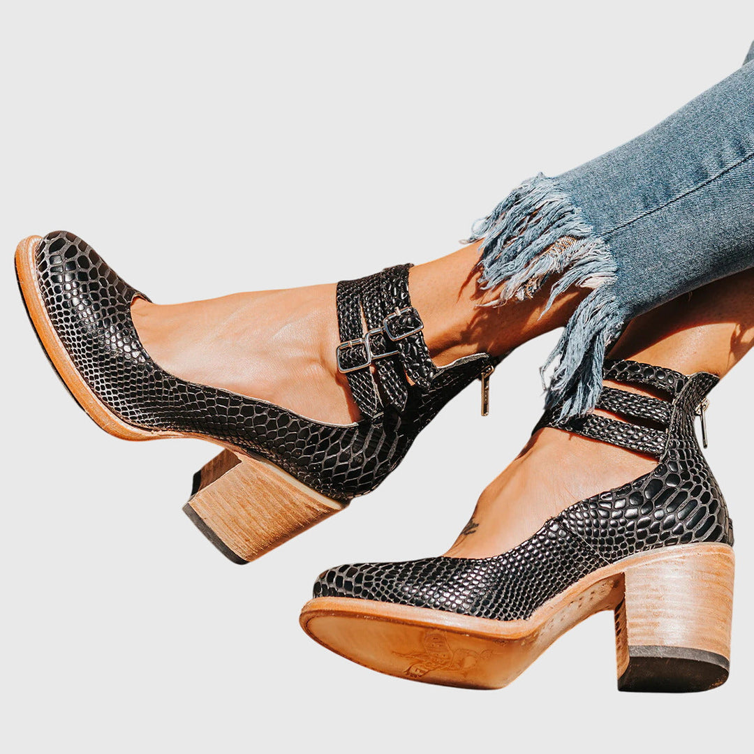 Nina - Damen Elegante Pumps mit Blockabsatz und Komfortpolsterung