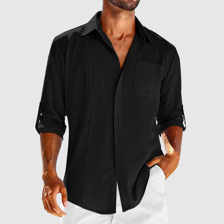 Raivo | Herren Langarm Leinen Overshirt