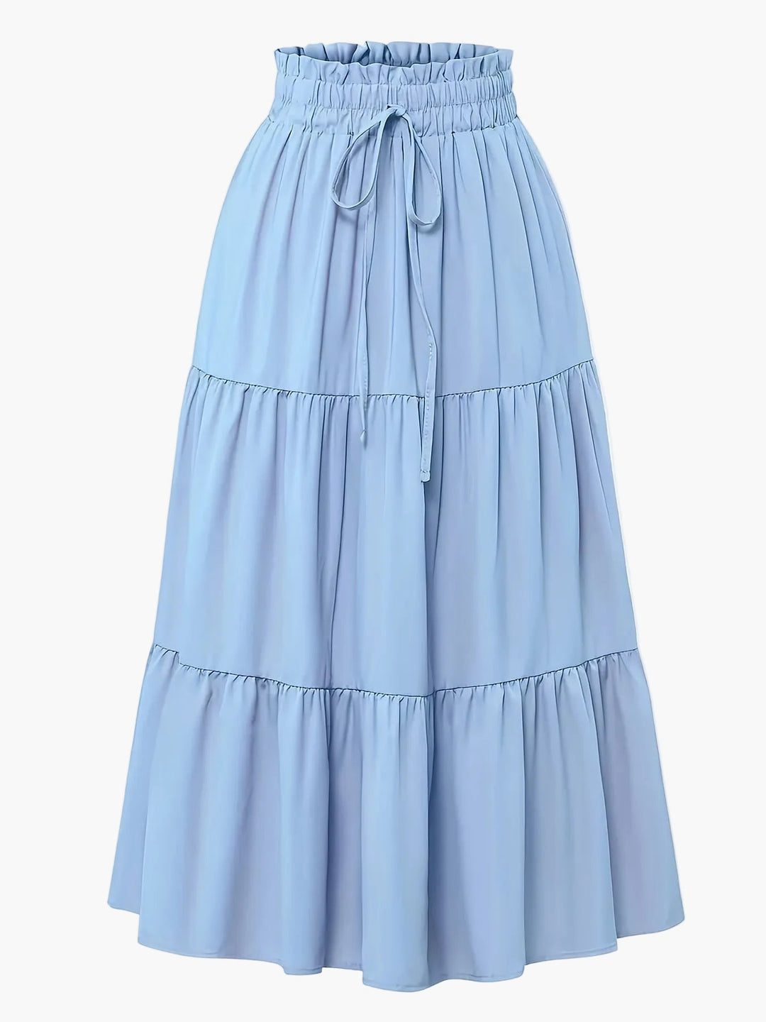 Damenrock mit Smockbund Eleganter Alltagsstil Midi Volantrock