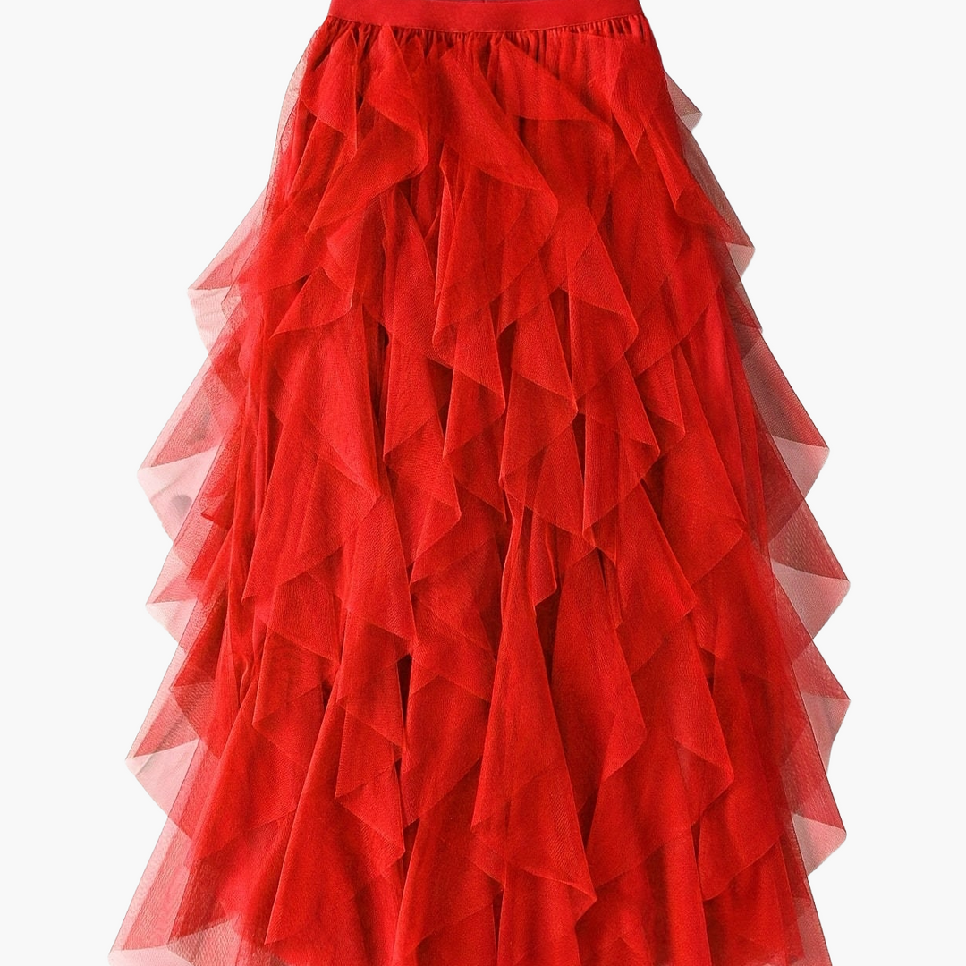 Damenrock Elegante Mehrlagige Volant Romantisches Festkleid