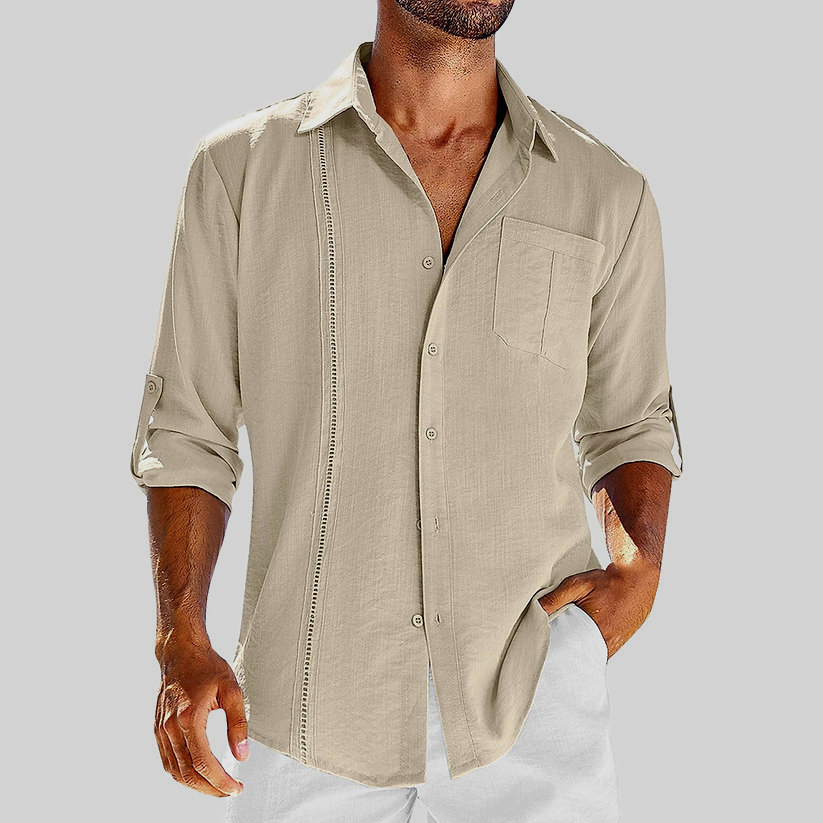 Raivo | Herren Langarm Leinen Overshirt