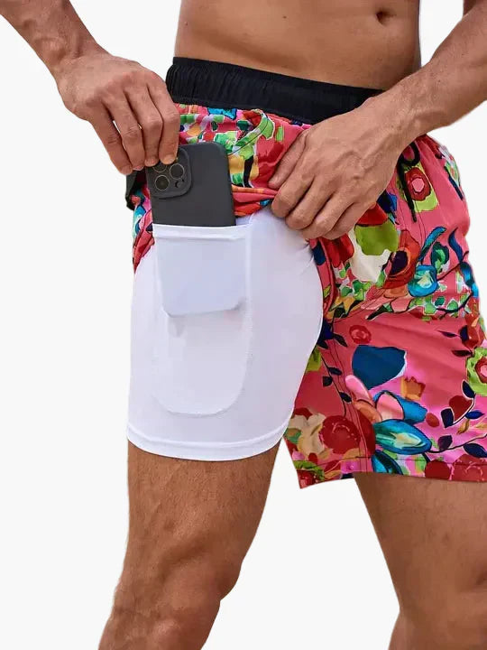 Herren-Badeshorts mit Kompressions- und schnell trocknendem Stoff