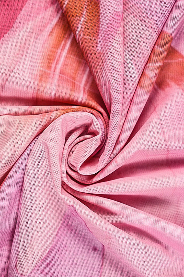 Damen Trägerloses Midikleid mit gerafftem Oberteil und asymmetrischem Meshsaum