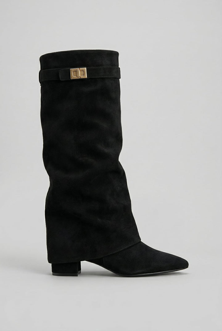 Damen Knielange Stiefel mit Blockabsatz