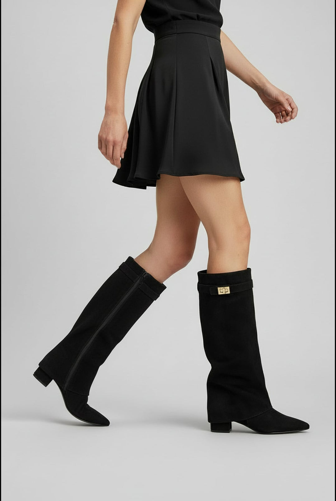 Damen Knielange Stiefel mit Blockabsatz