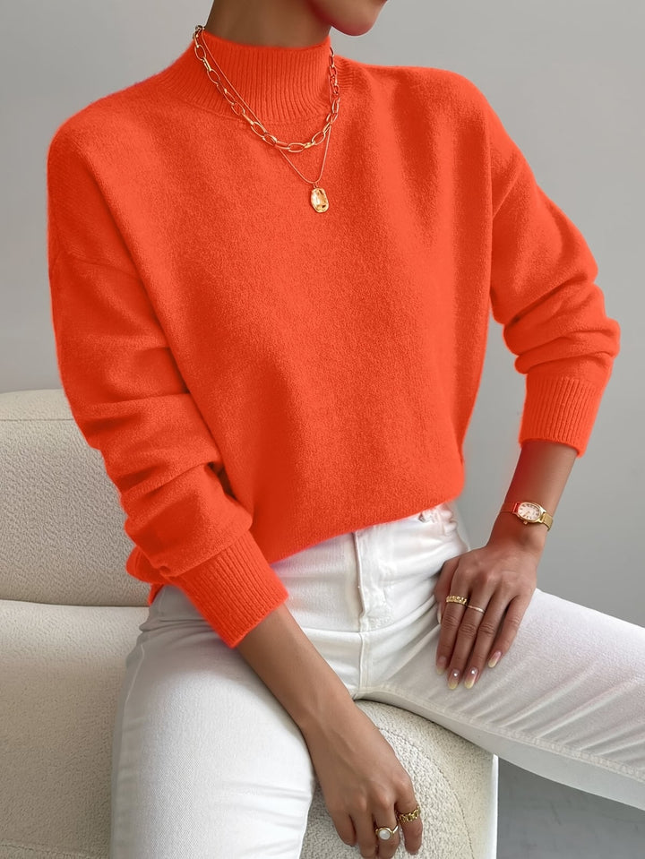 Damen Oversized Pullover mit Stehkragen