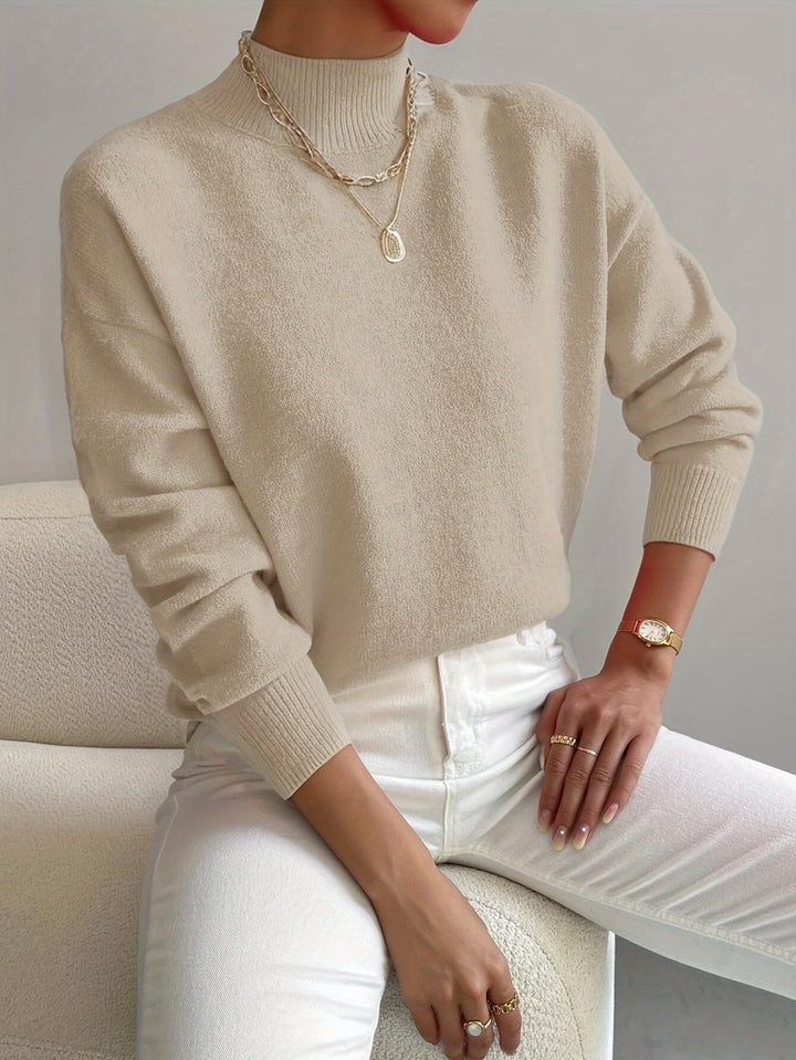 Damen Oversized Pullover mit Stehkragen