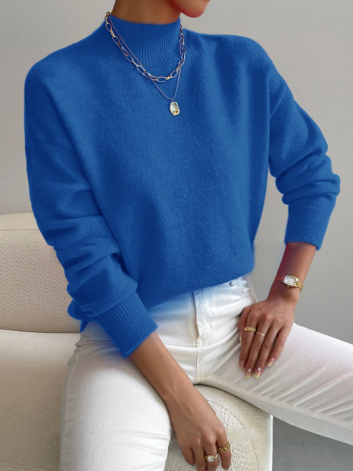 Damen Oversized Pullover mit Stehkragen