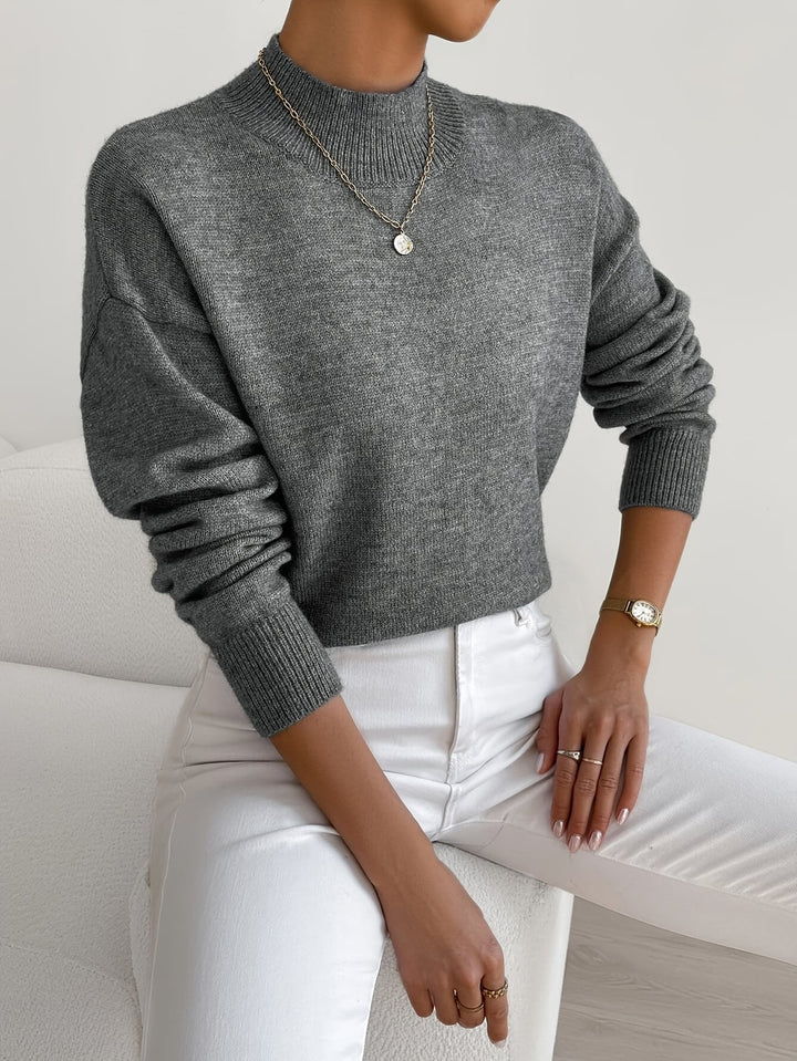 Damen Oversized Pullover mit Stehkragen