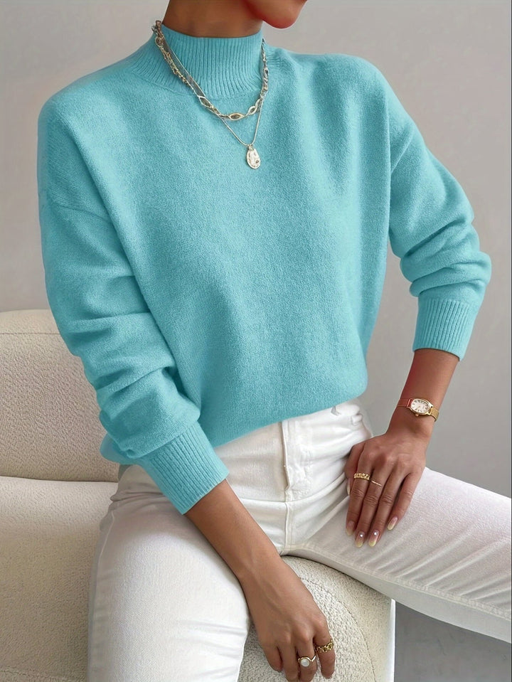 Damen Oversized Pullover mit Stehkragen