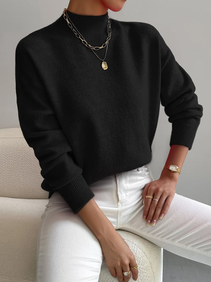 Damen Oversized Pullover mit Stehkragen