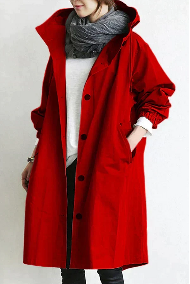 Damen Regenjacke mit Übergroßer Kapuze