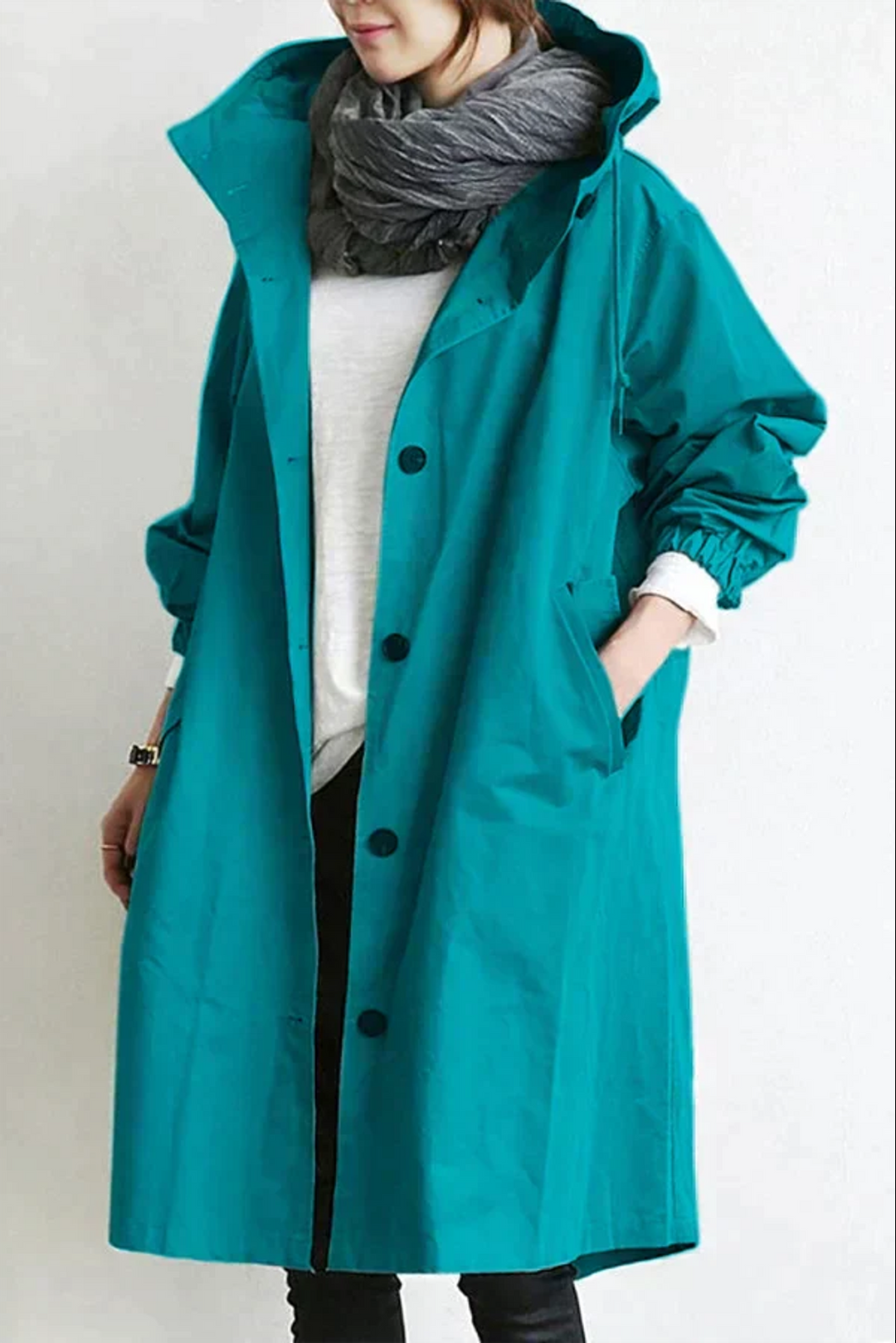 Damen Regenjacke mit Übergroßer Kapuze
