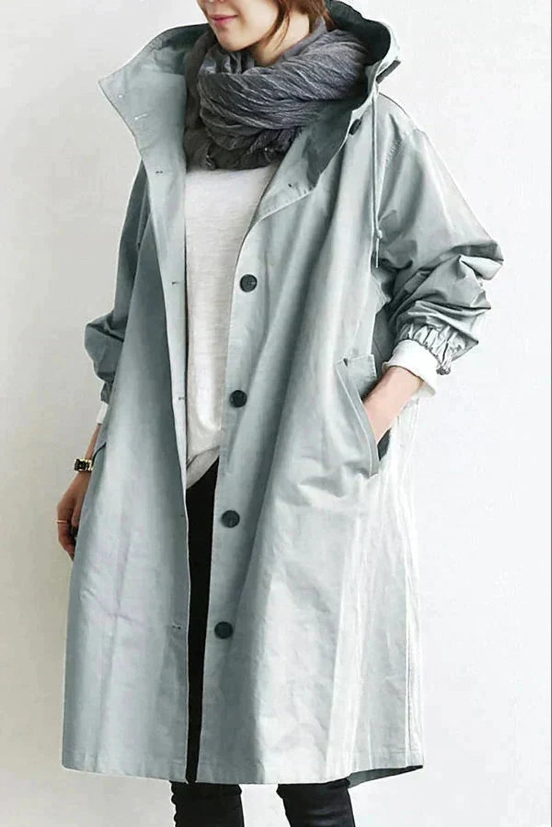 Damen Regenjacke mit Übergroßer Kapuze