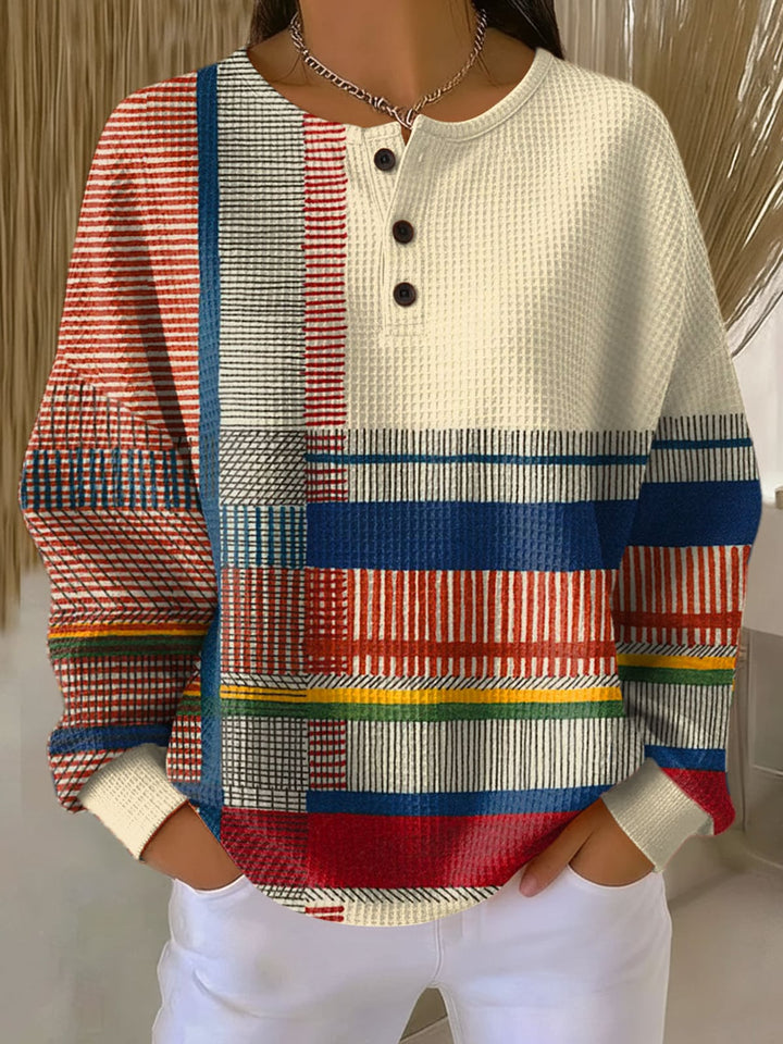 Damen Relaxed Fit Waffle Pullover