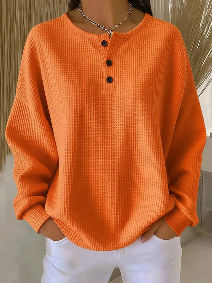 Damen Relaxed Fit Waffle Pullover