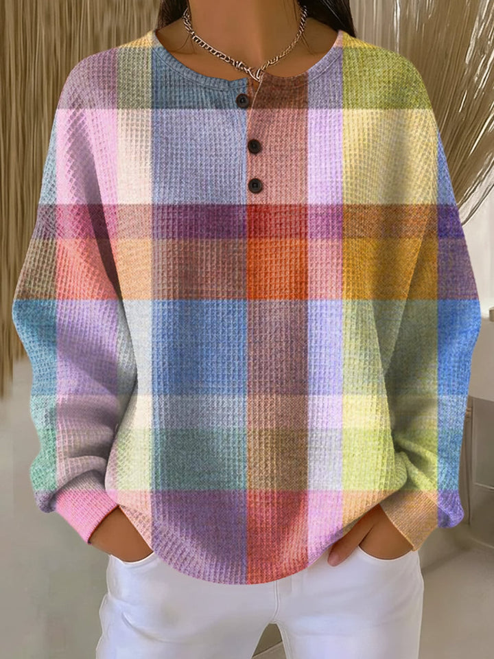 Damen Relaxed Fit Waffle Pullover