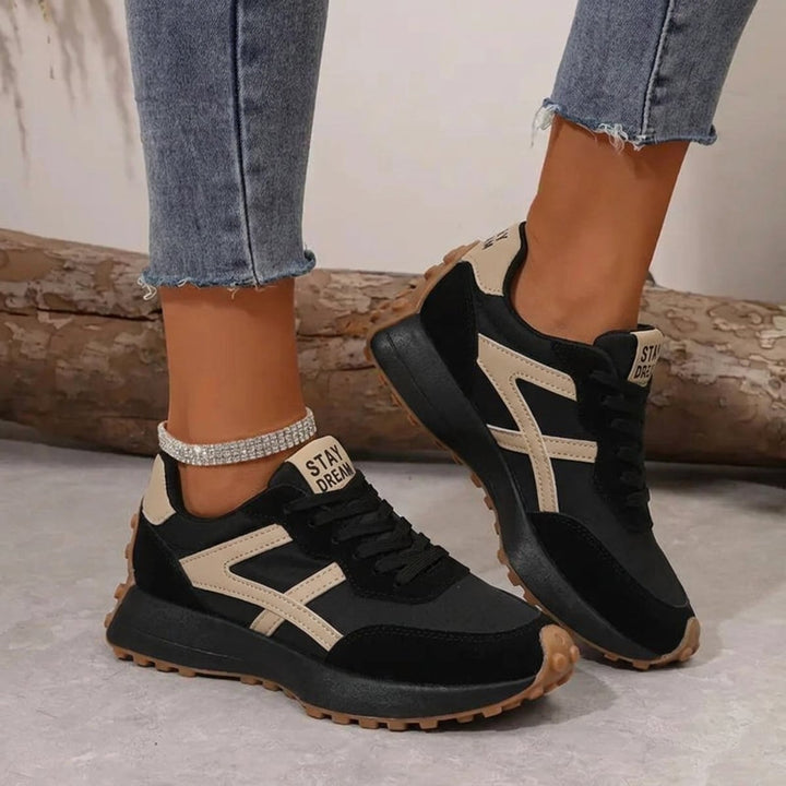 Damen Retro Sneaker mit Schnürung