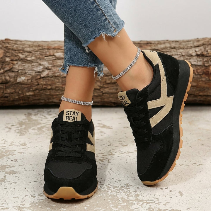 Damen Retro Sneaker mit Schnürung