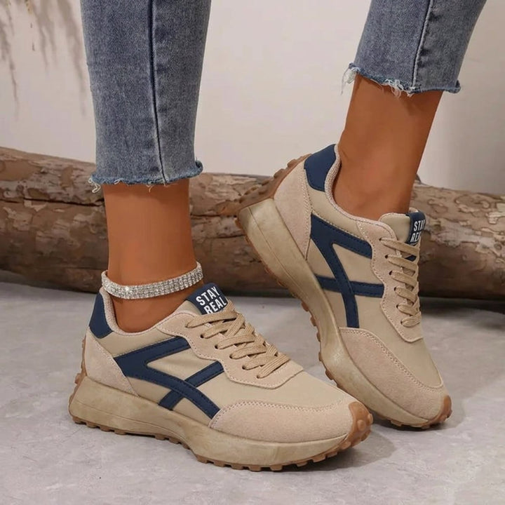 Damen Retro Sneaker mit Schnürung