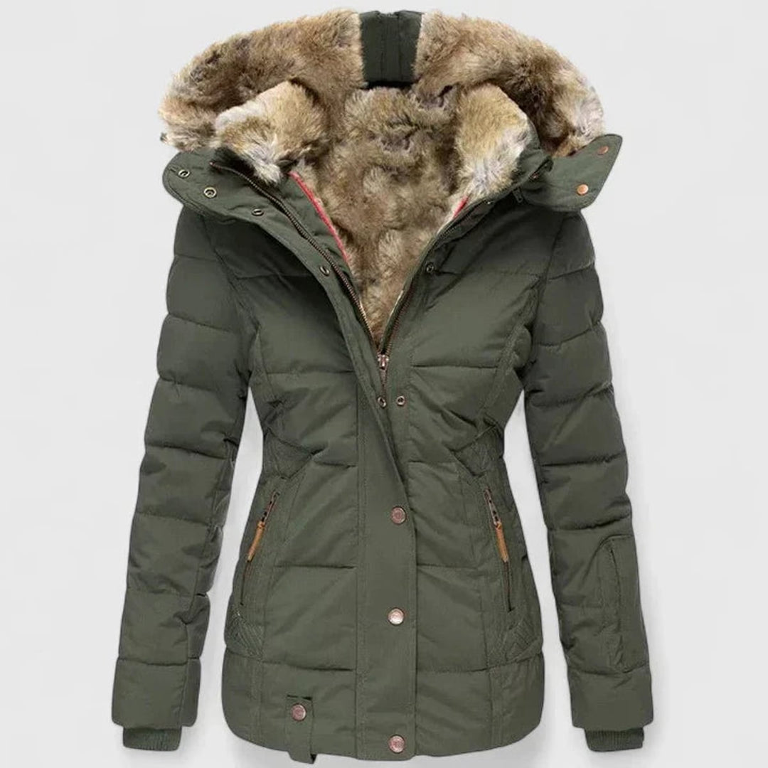 Damen Winterjacke Tailliert mit Kapuze