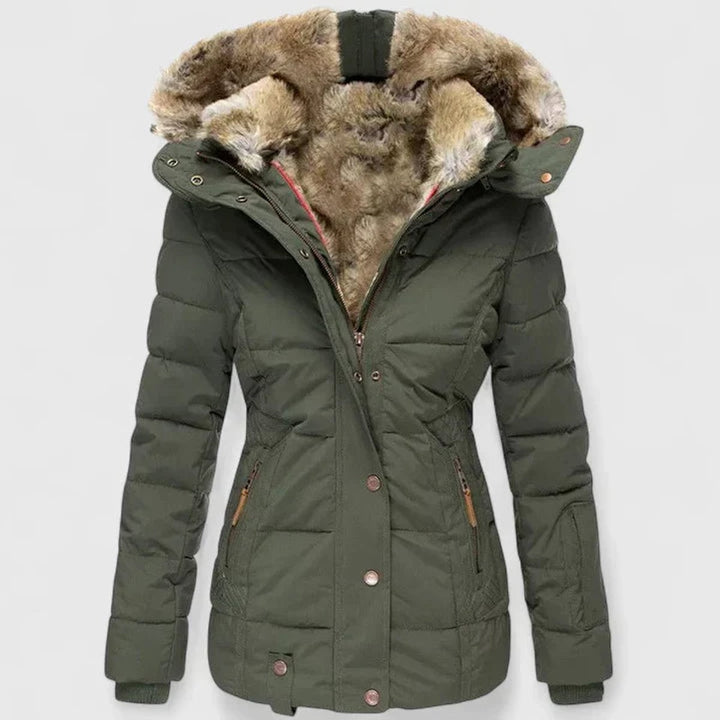 Damen Winterjacke Tailliert mit Kapuze
