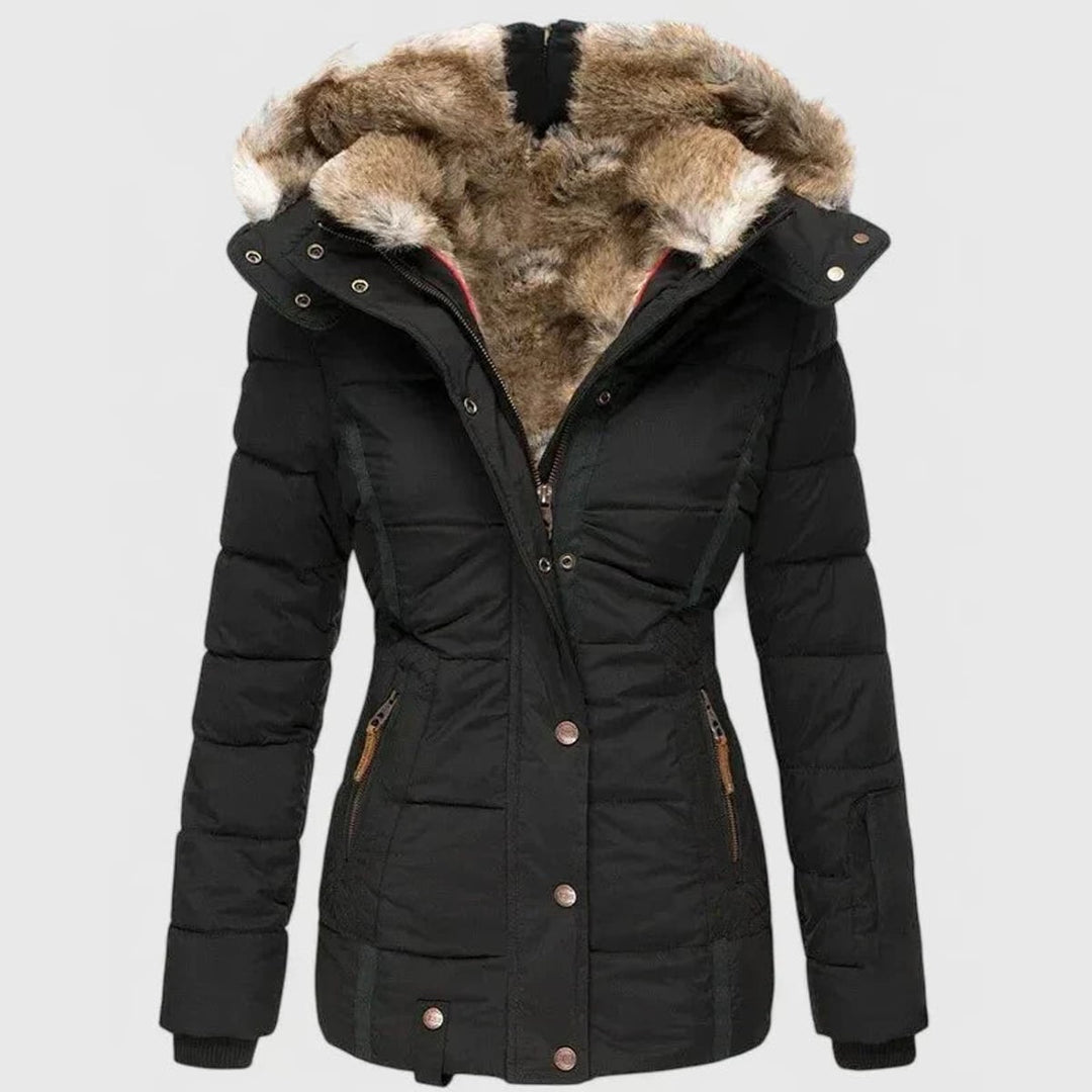 Damen Winterjacke Tailliert mit Kapuze
