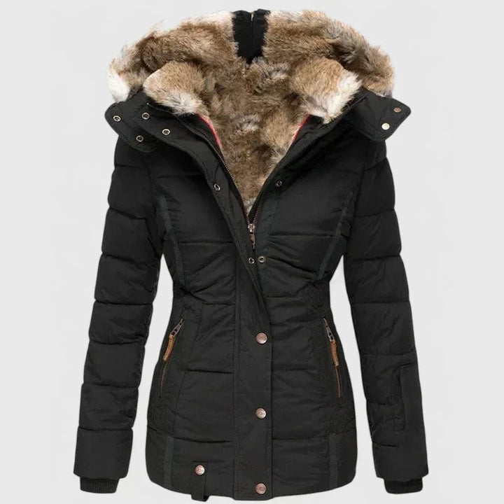 Damen Winterjacke Tailliert mit Kapuze
