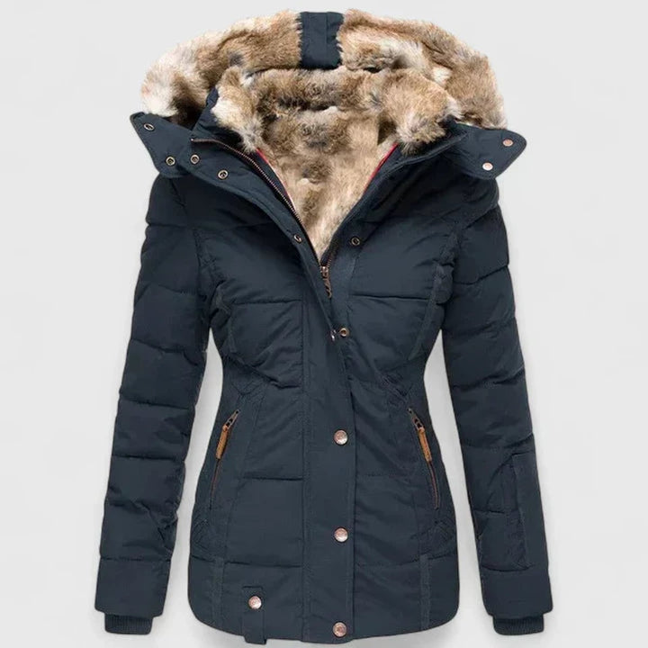 Damen Winterjacke Tailliert mit Kapuze