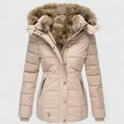 Damen Winterjacke Tailliert mit Kapuze