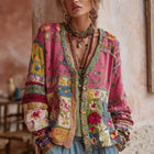 Damenjacke mit Blumenpatchwork