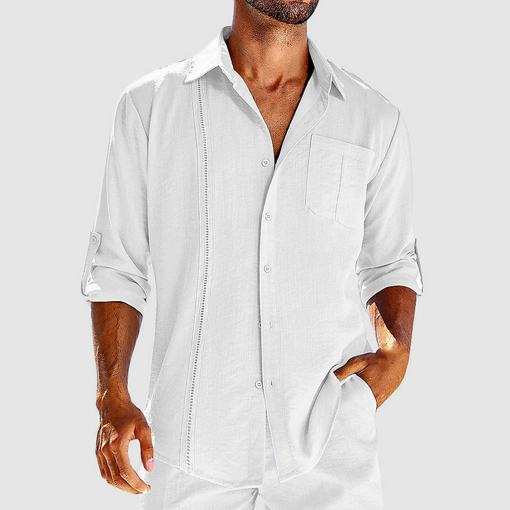 Raivo | Herren Langarm Leinen Overshirt
