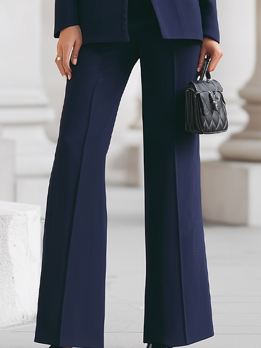 Celeste | Damen Blazer mit Stehkragen &amp; Weitbeinige Hose Anzug Set