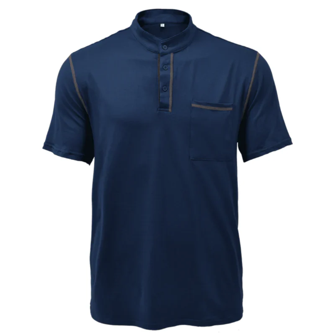 Dennis | Herren Henley Shirt Mit Kontrast Casual