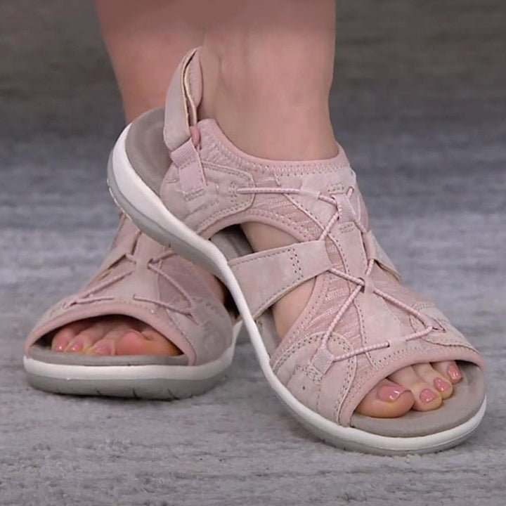 Heidi - Damen Sandalen mit Klettverschluss und Mesh-Einsätzen