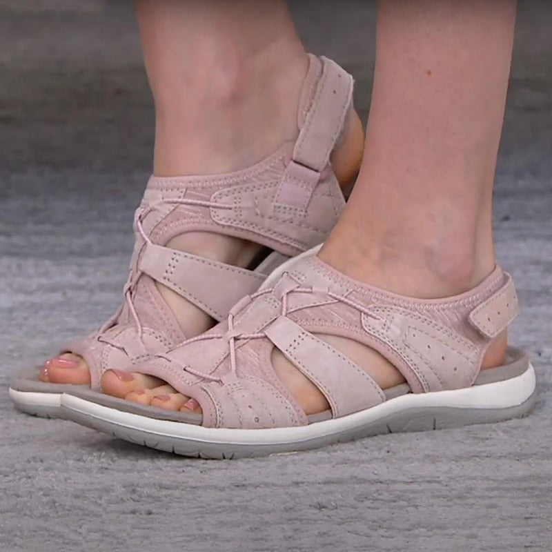Heidi - Damen Sandalen mit Klettverschluss und Mesh-Einsätzen