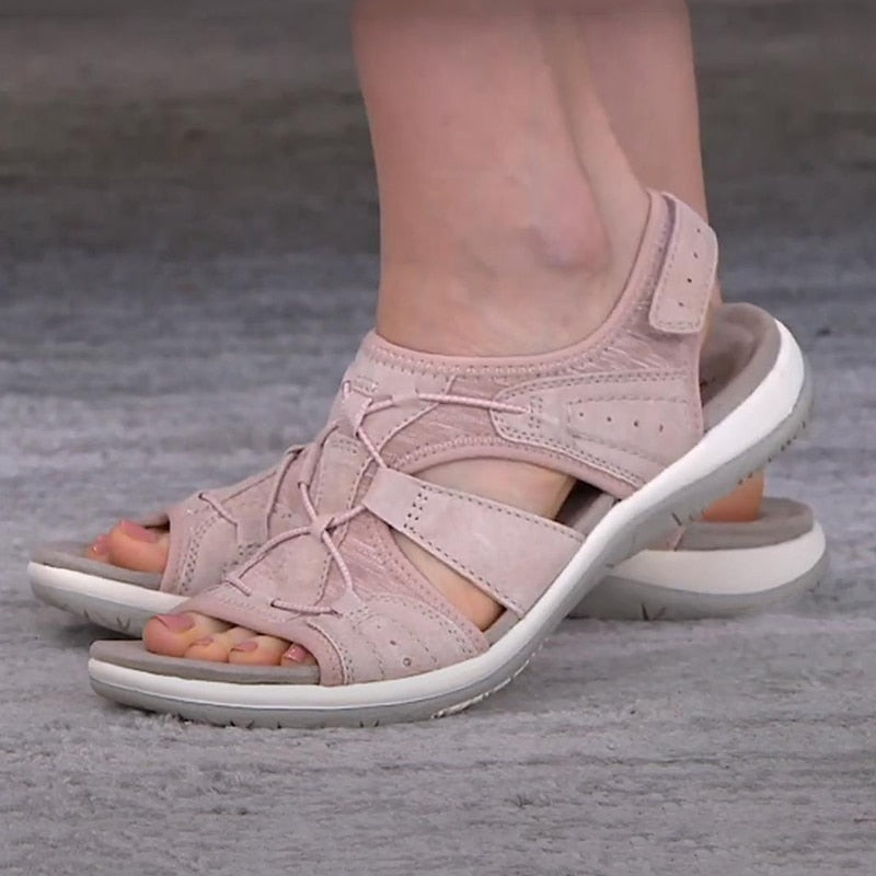 Heidi - Damen Sandalen mit Klettverschluss und Mesh-Einsätzen